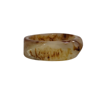 Vintage-Style Pair Resin Bangles <b>Hand</b>-Inlaid <b>White</b> Bone Waterproof Eco-Friendly Durable Handmade Glazed Finish Irregular Shape - Product Image 6