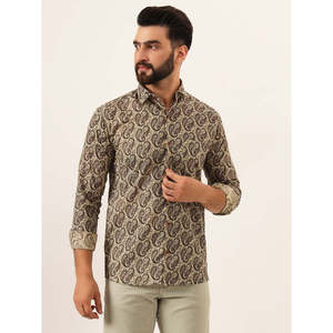 MILLENNIAL <b>MEN</b> Brown <b>Paisley</b> Print 100% Cotton Casual <b>Shirt</b> Regular Fit <b>Men's</b> Fashion <b>Shirt</b> - Product Image 4