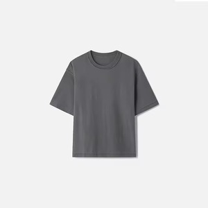 T-shirt en coton pour hommes, décontracté, à manches courtes, col rond, confortable, basique, surdimensionné, coupe ample, Street Wear - Product Image 4