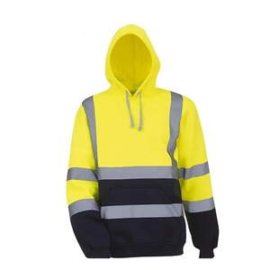 Sweat à capuche en polaire tricoté à manches longues pour homme de qualité supérieure avec bandes réfléchissantes haute visibilité pour l'hiver - Product Image 3