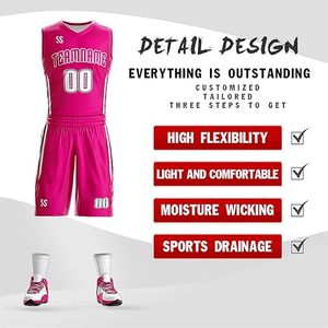 Maillots de basket-ball imprimés par sublimation fabriqués au Pakistan, maillots personnalisés pour adultes, 100% polyester, performance et confort - Product Image 2