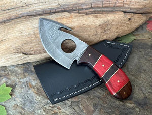 Couteau de chasse Skinner en acier inoxydable fait main sur mesure pour le camping, manche en bois, lame dentelée, garantie 3 ans, OEM - Product Image 2