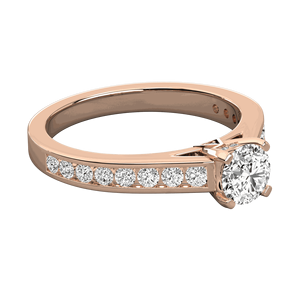 แหวนหมั้นช่องเพชรตัดกลมสำหรับผู้หญิง - Product Image 3