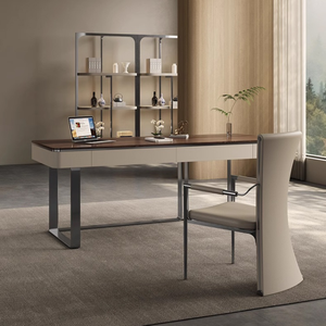 Modern Luxury <b>Solid</b> <b>Wood</b> Smart Electric Standing Office <b>Desk</b> Eco Friendly Melamine Adjustable Height Extendable CEO Executive Wo - Product Image 3