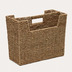 Unique design seagrass <b>file</b> storage rack magazine holder <b>box</b> & basket home library office supplies - Product Image 4