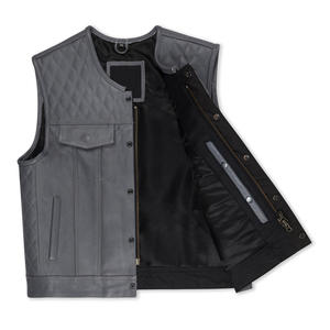 Veste en cuir sans manches personnalisée pour motards de rue, résistante à l'abrasion, pour la course et l'équitation - Product Image 3