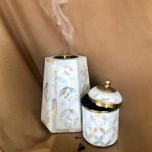 Quemador de pelo de calidad superior mubkhar quemador de incienso con incrustaciones de hueso madre de perla quemador de perfume vaporizador - Product Image 2