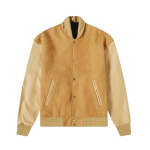 Venta al por mayor de chaquetas universitarias en blanco universitarias de béisbol Letterman hechas a medida de lana con mangas de cuero para hombres a la venta - Product Image 1