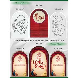 Premium Reversible Family & Kankotri Arch Set (3 Pcs) Maa-Paa Tribute & Traditional Wedding Invitation Collection - Product Image 1