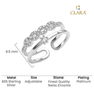 Anillos de Plata de Ley 925 de Primera Calidad para Mujer, Diseño Geométrico con Diamantes, Chapado en Rodio, Tecnología de Incrustación - Product Image 5