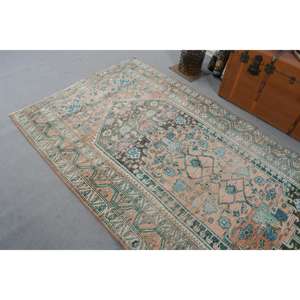 Alfombra Turca Vintage de 4.2x9.4 pies, Alfombra de Lana Azul - Product Image 5