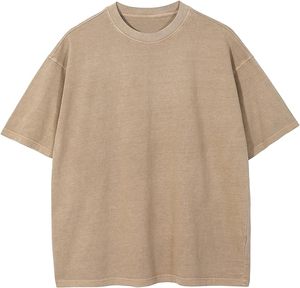 Camiseta cuadrada recortada de algodón 100% con estampado Dtg, hombros caídos, doble capa, 270 Gsm, camiseta de gran tamaño, camiseta de doble capa - Product Image 4