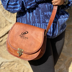 Bolso de hombro de cuero de cabra 7*9 pulgadas elegante hecho a mano uso de playa - Product Image 1