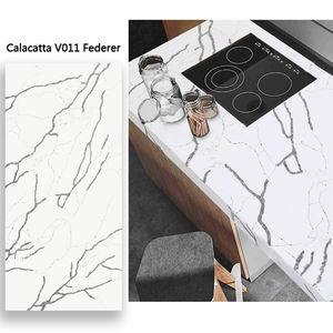 Phong cách Hiện Đại Trắng thạch anh nhà bếp bàn nhà máy tùy chỉnh calacatta nhân tạo slab Vanity Tops 3D mô hình thiết kế dự án - Product Image 4