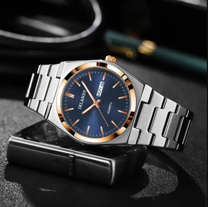 Montre-bracelet à quartz en alliage pour homme, style professionnel élégant avec cadran classique et bracelet en métal - Product Image 4