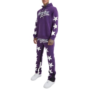 Ensemble de survêtement pour homme en coton écologique 2025, tendance, sweat-shirts à capuche, tenue de jogging en molleton, logo imprimé à l'écran, sweat-shirts pour homme - Product Image 2