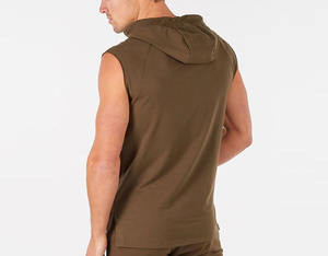 Vêtements de fitness OEM avec logo personnalisé pour hommes, sweats à capuche de gym sans manches, coupe ajustée, matériau respirant - Product Image 6