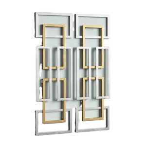 Luxury Wall Decor Display Lobby White <b>Gold</b> Color Iron Interior Living Room <b>Frame</b> Art Hanging Leaf Flower Metal Home Wall Decor - Product Image 1