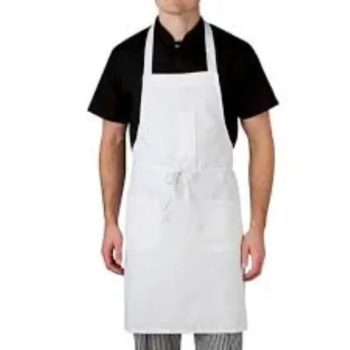 White Cotton Kitchen Apron With Custom Design print For Recycled Organic Cotton Chef Apron At Sale Cheap price Cotton Aprons
