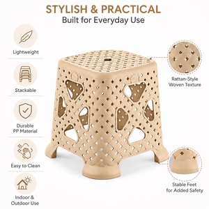 Stackable PP Plastic Stool Household Step Seat Indoor Outdoor Bathroom Kitchen Garden Utility Stool for Home Furniture Use - Product Image 5