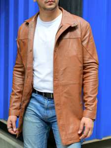 Chaquetas de cuero transpirables 100% para hombre, estilo cómodo con cremallera y cuello levantado, ropa informal para invierno - Product Image 4