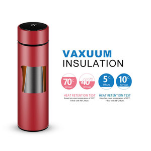 Thermos à thé en acier inoxydable personnalisable avec couvercle à affichage de la température, compatible lave-vaisselle, capacité de 350 ml à 1200 ml - Product Image 1