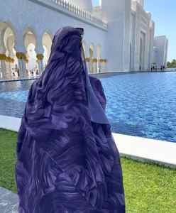 ชุดเดรสละหมาดอีดแขนยาวผ้าไหมพิมพ์ลายหินอ่อนปี 2025 ป้องกันรอยยับ ทำด้วยมือ เสื้อผ้าอิสลาม ชุดมุสลิมสุภาพเรียบร้อย สไตล์ดูไบ - Product Image 6