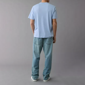 T-shirt uni imprimé à manches courtes et brodé 240 coton à col ras du cou personnalisé pour hommes 100% g - Product Image 2