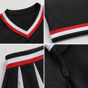 100% Polyester Breathable <b>Mesh</b> Girls Cheerleading Uniforms Custom Private Label Skirt and <b>Crop</b> <b>Top</b> Cheerleading Uniforms Set - Product Image 3