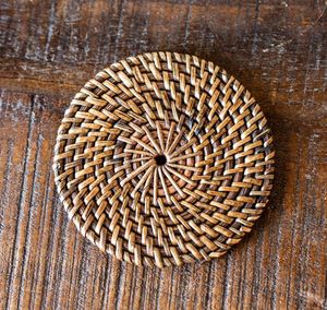 Dessous de verre de haute qualité et taille personnalisée prix bon marché avec tapis de tasse en rotin tissé à la main Dessous de verre en rotin à vendre - Product Image 4
