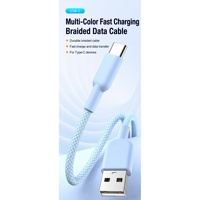 Kabel Data USB A ke USB C Kepang 1M Pengisian Cepat Untuk Perangkat Tipe C