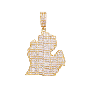 Colgante de Moissanita con Diseño de Mapa Personalizado, Color D VVS, Plata 925, Oro Rosa, Joyería Hip Hop, OEM, Venta al por Mayor - Product Image 6