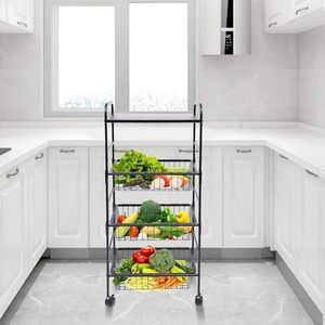 Practical 4-Tier Rolling Kitchen Bread Rack Stand Cart Wheels Welding Processing Low Tariffs <b>Aluminum</b> <b>Wire</b> <b>Mesh</b> SIMPLY Brand - Product Image 6