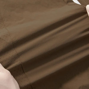 Pantalones informales para hombre, tejido no elástico de poliéster 100% con detalle de cremallera, pantalones de verano transpirables de corte regular con secado rápido - Product Image 4