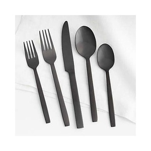 Couverts de cuisine hôtel couverts noirs ensemble de couverts en acier inoxydable à manche épais ensemble de couverts à poignée de style espagnol - Product Image 6