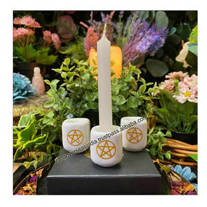 Portavelas de cerámica con diseño de Pentáculo ecológico de calidad superior para la meditación navideña, decoración del hogar - Product Image 5