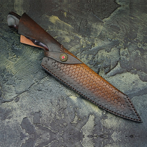 Cuchillo de chef de acero de Damasco forjado personalizado, herramienta de cocina Premium, mango de madera de borde afilado hecho a mano duradero de Pakistán - Product Image 4