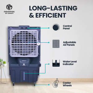 Refroidisseur d'air portable en plastique GLOSTER de très grande capacité 125 L avec oscillation automatique, 3 vitesses de débit d'air élevé et refroidissement extérieur - Product Image 5