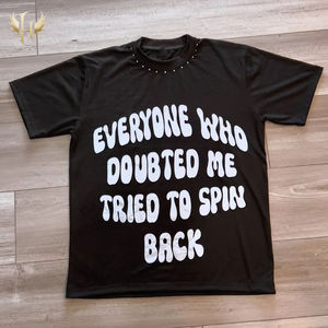 Personalizado para hombre Puff Imprimir Streetwear Tee OEM Fábrica de algodón de gran tamaño T Shirt 3D Raised Logo Design Shirt - Product Image 2