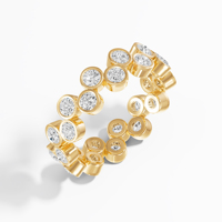 Anillo de Eternidad VABS DIAMOND Zig Zag, 1.52 Quilates, con Diamantes Cultivados en Laboratorio Certificados, Engaste en Bisel, Oro 14K/18K, Bañado en Rodio, Unisex, Moderno
