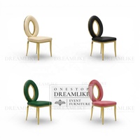 Chaises de salle à manger élégantes et stylées avec cadre en métal doré, coussins en cuir PU, acier inoxydable durable, modernes pour hôtel, salon