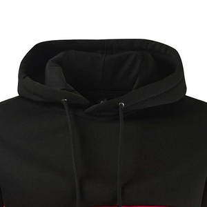 Sweat à capuche pull-over pour hommes Sweat à capuche avec cordon de serrage Sweat à capuche Color Block Sweat à capuche pour hommes avec poche zippée Noir - Product Image 3