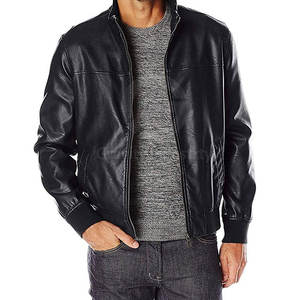 Dernière veste d'hiver en cuir de vache de qualité supérieure pour homme, col montant, logo frontal, respirante, écologique, couleurs et tailles personnalisées - Product Image 1