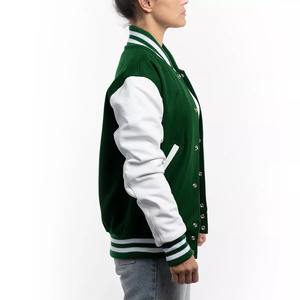 Chaqueta Varsity con mangas blancas Forro acolchado Cuerpo de lana Botón a presión College CollegeBaseballjacket para hombres Envío DDP - Product Image 5