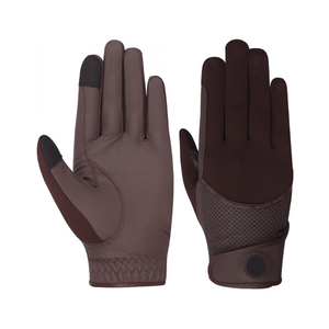 Gants d'équitation personnalisés en cuir véritable avec poignée intérieure souple et durable et conception de poignet réglable. - Product Image 1