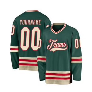 Servicio OEM ODM, Jersey de Hockey sobre Hielo Personalizado, Nuevo Diseño de Moda, Mangas Largas, Impresión Personalizada, Transpirable, 100% Poliéster - Product Image 6