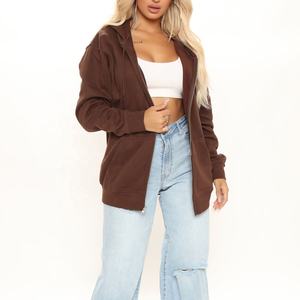 Plain Custom Oversize <b>Zip</b> up Women 100% French Terry Heavy Cotton Fleece Hoodies High Quality <b>Zip</b> up <b>Hooded</b> for Women - Product Image 2