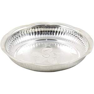 Plateau de service en acier inoxydable rectangulaire de taille moyenne fait à la main écologique décor de table de cuisine fini argent - Product Image 3