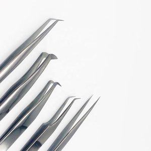 Pinzas probadas a mano para extensión de pestañas Logotipo personalizado Plasma Color negro Recubierto Sólido Acero inoxidable Pinzas personalizadas - Product Image 5