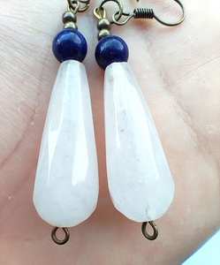 Boho <b>bead</b> earrings with turquoise design andy cascading <b>fringe</b>, unique jewelry gift - Product Image 3